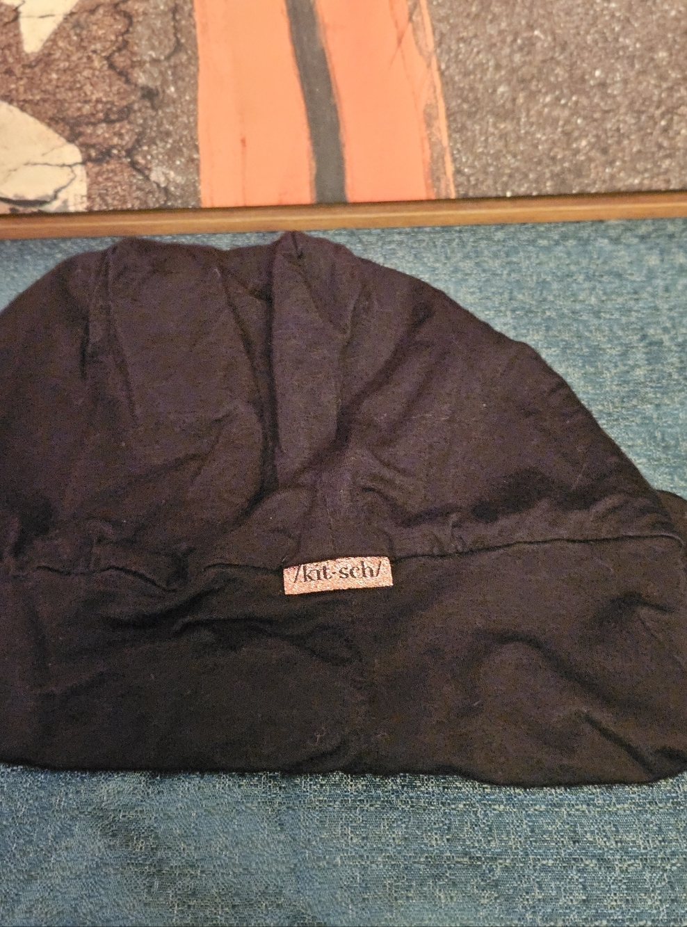 Kitsch Black Satin Lined Sleep Beanie Bonnet